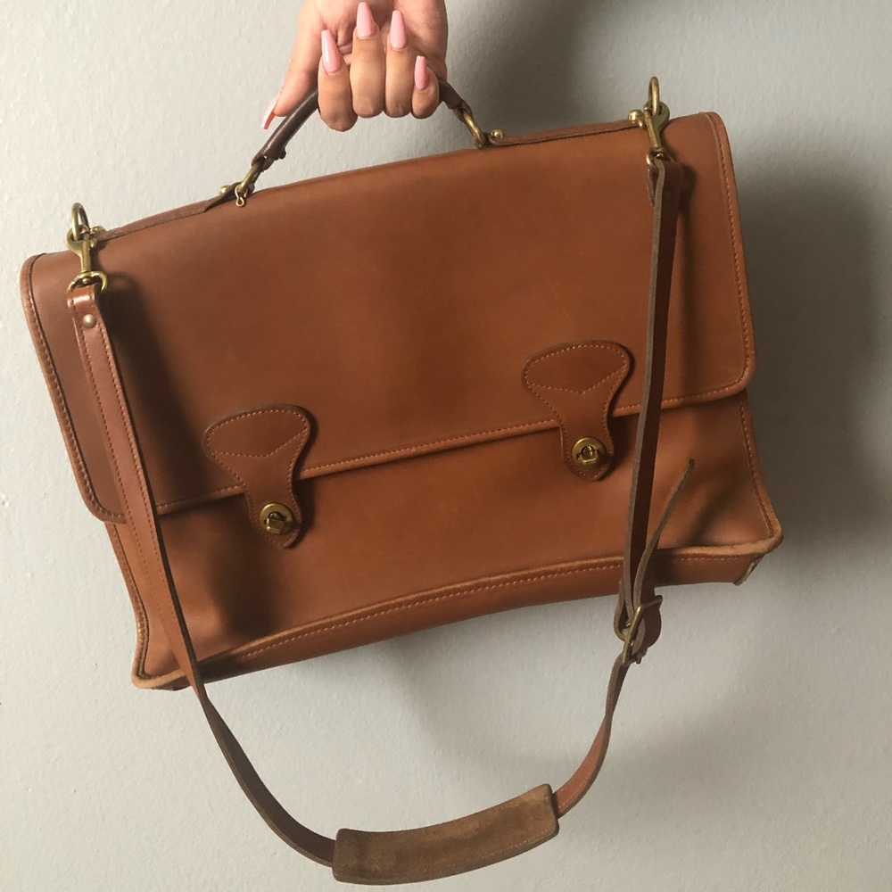 Vintage Jack Georges Brown Leather Briefcase